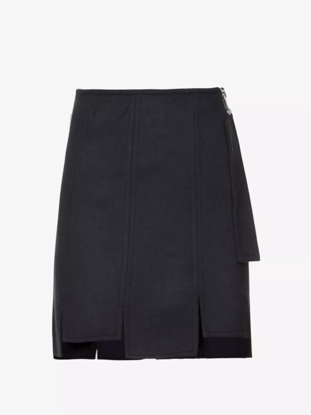 GANNI Wool Blend Mini Skirt Dark Navy Size 44 NWT